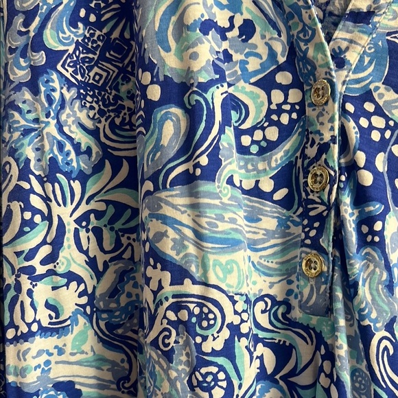 Lilly Pulitzer Blue Paisley Women's Top - Picture 3 of 4